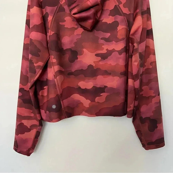 Athleta Red Camo Pinnacle Hoodie Cropped Size XLarge Soft - Picture 7 of 10